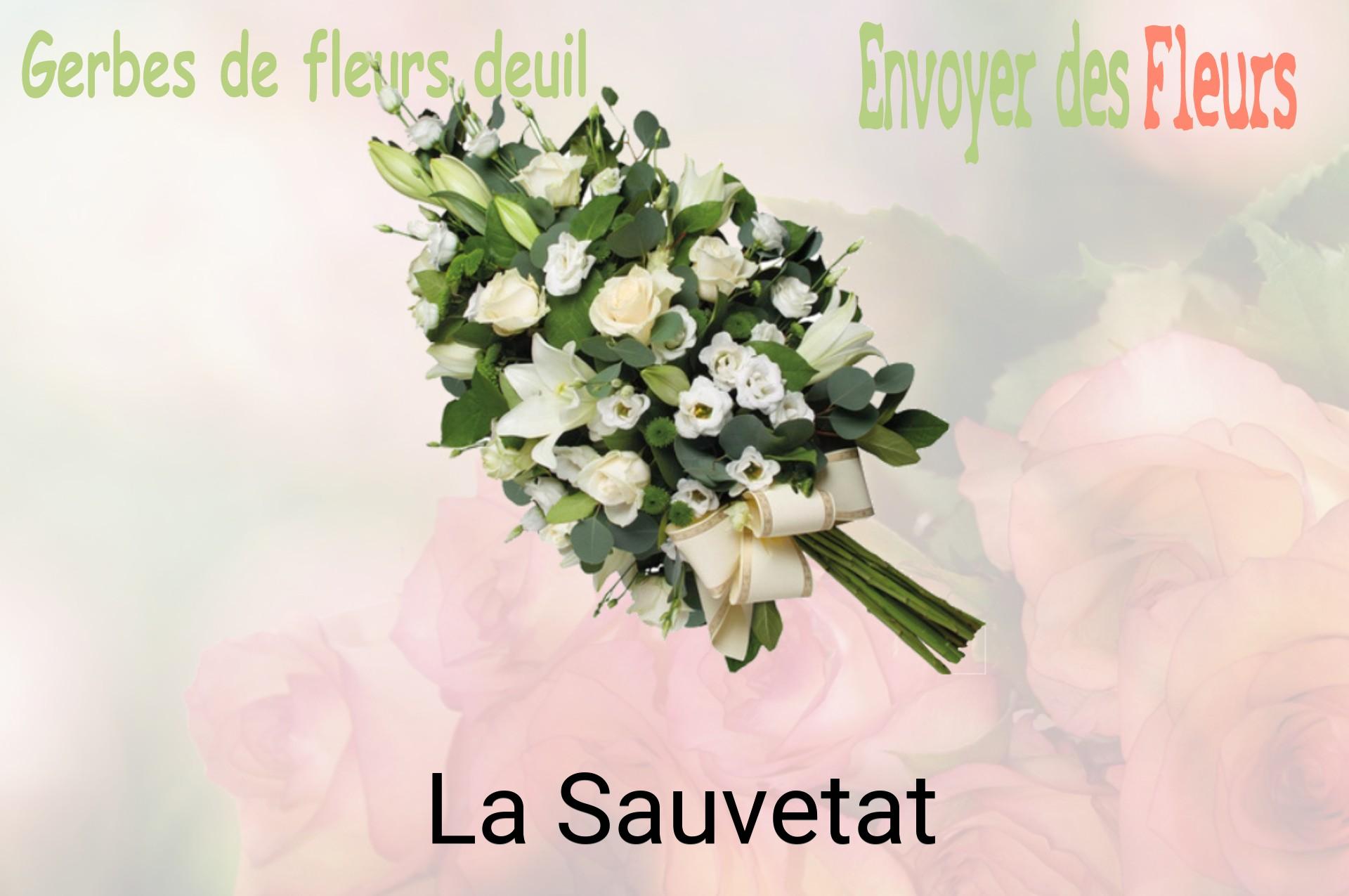 Gerbe de fleurs de deuil livrée à La Sauvetat
